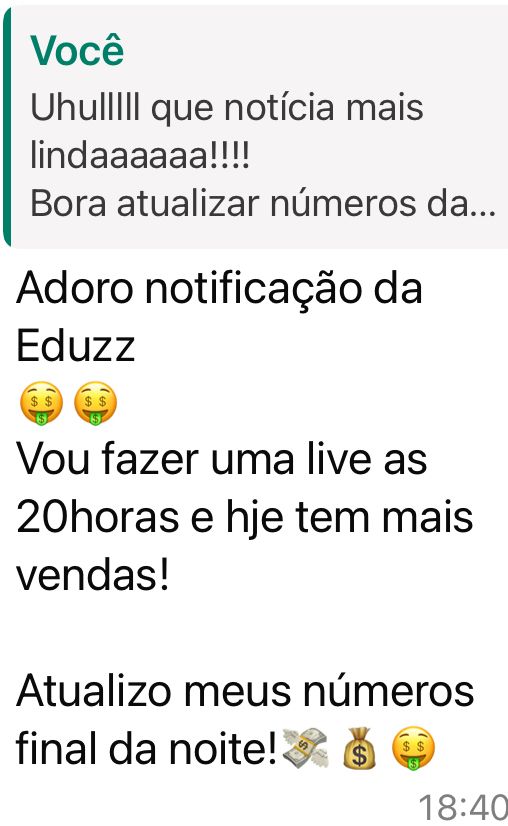 Print de aluna relatando faturamento de R$8.391,00 na semana